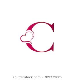 C letter logo with heart icon, valentines day concept Chris Name Tattoo Design, Letter C Font Design, C Tatoos Letter, C Letter Tattoo Design, Letter C With Heart, C Letter Tattoo, C Tattoo Initial, Letter C Tattoo Ideas, C Initial Tattoo