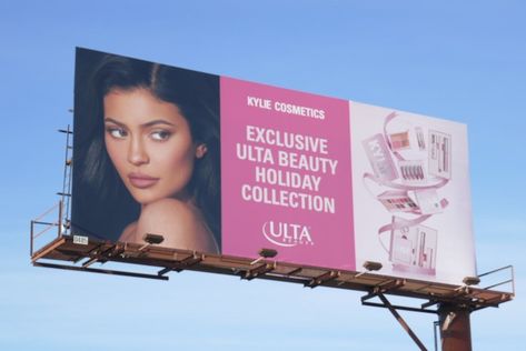 Beauty Billboard Design, Bill Board Design Idea, Billboard Aesthetic, Billboard Design Ideas, Billboard Ideas, Billboards Designs, Outdoor Advertising Billboard, Bill Board, Kylie Skin