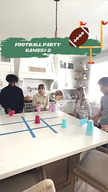 Flip Cup Tic Tac Toe Game, Ball In Cup Around Waist Game, Flip Cup Tic Tac Toe, Flip Cup Game, Solo Cup Games, Football Party Games, Girls Night Games, Beer Olympics, Relay Games