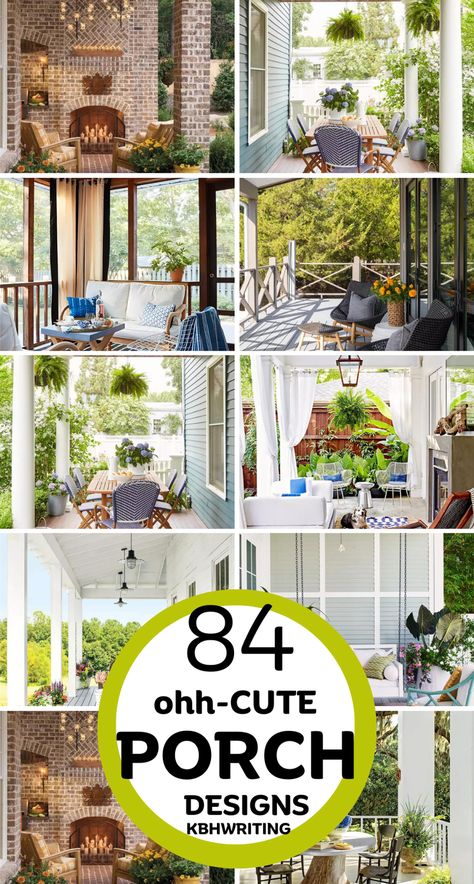 84 best porch decor ideas to elevate your outdoor space! These ideas will transform your porch into a charming and inviting retreat! #PorchDecor #OutdoorLiving #HomeStyle Large Back Porch Decorating Ideas, Front Porch With Curtains Ideas, Inviting Front Porch Ideas, Front Deck Decorating Ideas, How To Style A Long Narrow Front Porch, Styling A Long Front Porch, How To Decorate A Long Front Porch, Side Porch Decorating Ideas, Cozy Porch Decorating Ideas