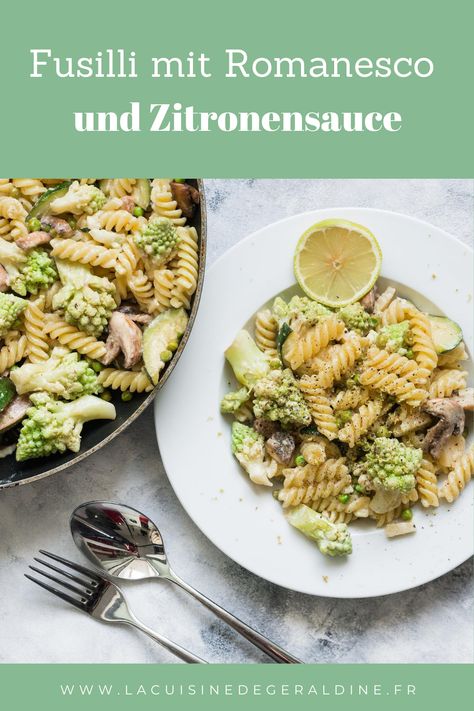 Romanesco Recipes, Chou Romanesco, Sauce Pesto, Fusilli Pasta, Lemon Sauce, Sauce Tomate, Collard Greens, Vegetarian Cheese, Original Recipe