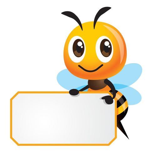 Holding Sign, Bee Themed Classroom, Bee Activities, Bee Classroom, Bee Printables, Bee Images, Bee Clipart, Bee Pictures, Cartoon Bee