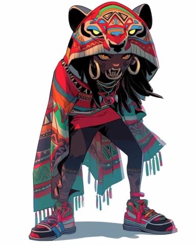 Black Kid Character Design, Black Native Americans, Hippie Character Design, Rainbow Character Design, African Character Design, Native American Oc, Afro Steampunk, Punk Character Design, Female Samurai