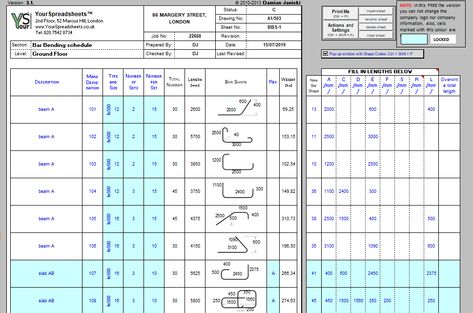 Bar Bending Schedule Excel Sheet Bar Bending Schedule, Bar Bending Schedule In Excel, Geometric Furniture Design, Excel Spreadsheets Templates, Geometric Furniture, Civil Engineering Design, Extra Money Online, Building Plan, Spreadsheet Template