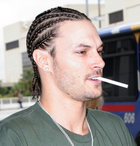 Men’s Braids Straight Hair, White Guy Cornrows, White Boy Cornrows, White Boy With Braids, White Boy Braids Hairstyles, Cornrows Braids White, White Boy Braids, White Guy With Braids, Braided Hairstyles For Boys