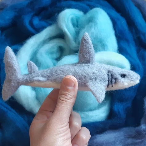 Shark. Handmade. Needle felted. Wool. Waldorf. Homeschool. Toy. Needle Felting Shark, Needle Felt Shark, Needle Felted Shark, Shark Felt, Fun Facts About Sharks, Ocean Animals Preschool, Felt Critters, Animals Preschool, Felting Animals