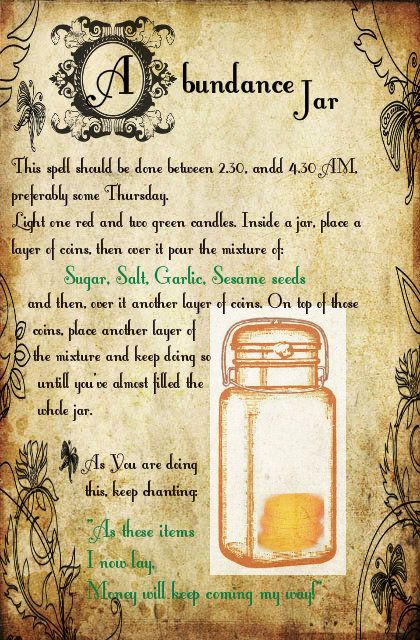 Magick Spells: Abundance Jar #Spell ~ Russian folk spell to increase money flow, and keep it staying with you. Abundance Jar, Increase Money, Abundance Spell, Money Flow, Jar Spells, Magick Spells, Wiccan Spell Book, Witchcraft Spell Books, Witch Spell Book