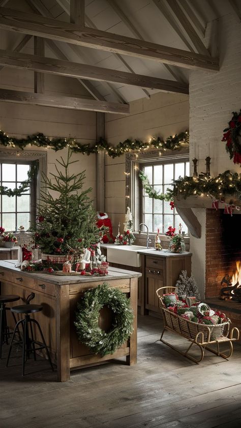 From your kitchen to the living room, these elegant farmhouse Christmas decor ideas will add a touch of rustic charm to every corner of your house. Creative Christmas Decorations, Farmhouse Christmas Decorations, Christmas Coffee Table Decor, Farmhouse Christmas Decor Ideas, Elegant Farmhouse, Christmas Decorations Apartment, Christmas Apartment, Country Christmas Decorations, Cottage Christmas