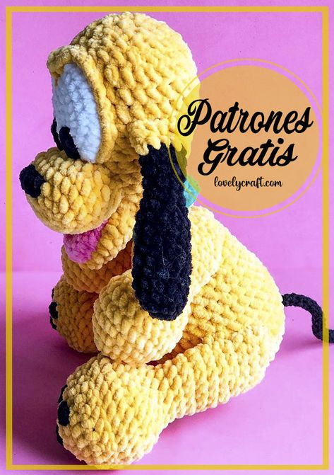 Pluto amigurumi patrón de ganchillo gratis Dog Amigurumi, Disney Crochet Patterns, Crochet Dog Patterns, Crocheted Toys, Easy Crochet Animals, Crochet Disney, Crochet Animals Free Patterns, Crochet Amigurumi Free Patterns, Crochet Amigurumi Free