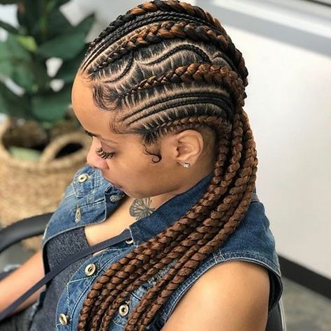 Six Braids Hairstyle Black Women, Cornrows With Extensions, Extensions Hairstyles, New Braided Hairstyles, Ghana Braids Hairstyles, Cornrows Hairstyles, Cornrows Braids For Black Women, Braids Cornrows, Cornrow Braids