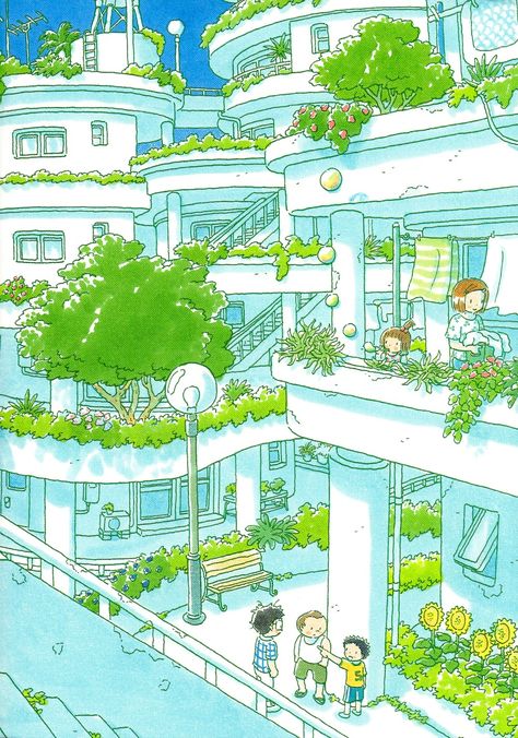 Solar Punk, Sci Fi Architecture, Eco City, Underwater City, Dream Pictures, Art Jokes, Cute Fantasy Creatures, Green City, Human Art