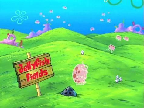 Jellyfish Fields Wallpaper, Jellyfish Fields, Iphone Backrounds, Spongebob Jellyfish, Fields Wallpaper, Spongebob Background, Spongebob Tattoo, Meme Background, Spongebob Birthday Party