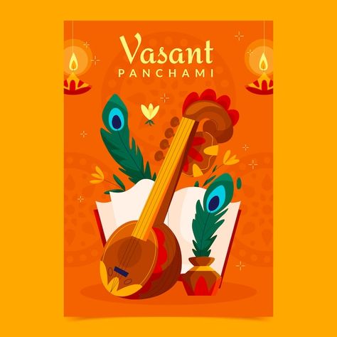 Vasant Panchami, Vertical Poster, Poster Template, Graphic Resources, Vector Free