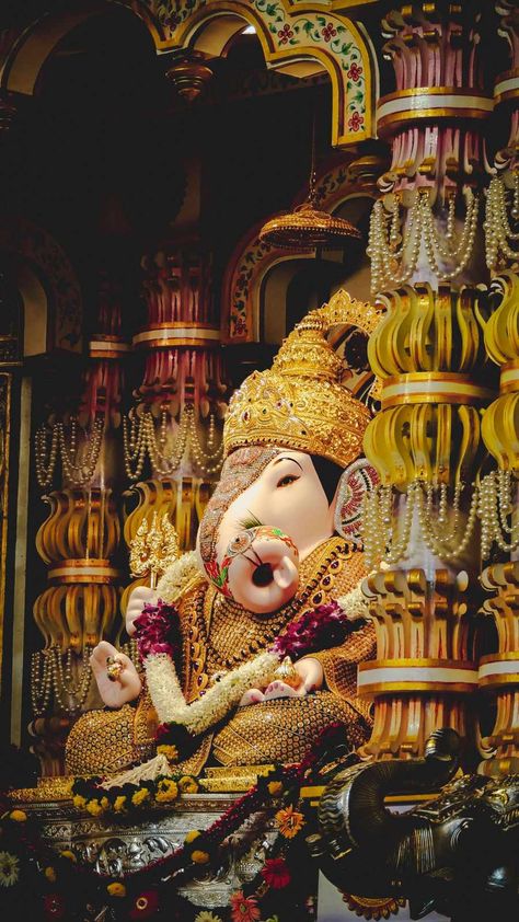 Ganesh Chaturthi, Ganesha, Iphone Wallpaper, Statue, Iphone, Gold