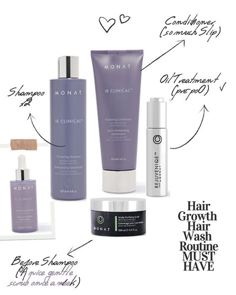 Recovering from postpartum hair loss , has been a long and hard road. But I finally found a system that is working for me.  Monat Hair Growth system ; My hair wash routine consists of :  1. Oiling my hair ( Pre-Poo)  2. Gentle Hair Scalp Scrub  3. Shampoo ( double cleanse)  4. Condition ( so much slip and moisture)   They style as normal.   5. Hair growth serum every night before bed.   If you are looking for something new, check us out. Monat Hair Growth, Hair Scalp Scrub, Wash Routine, Hair Washing Routine, Monat Products, Postpartum Hair, Scalp Hair Growth, Double Cleanse, Hair Wash