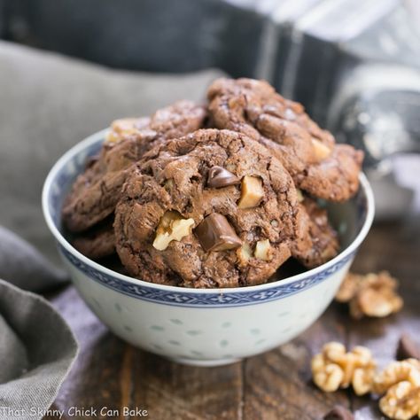 With their brownie base and chock full of candy chunks and nuts, these decadent Chocolate-Toffee Cookies are one of my favorites! Chewy Brownie Cookies, Chocolate Toffee Cookies, Cookie Photography, Toffee Cookie Recipe, Baking School, Brownies Cookies, Toffee Cookies, Chewy Brownies, Homemade Dessert