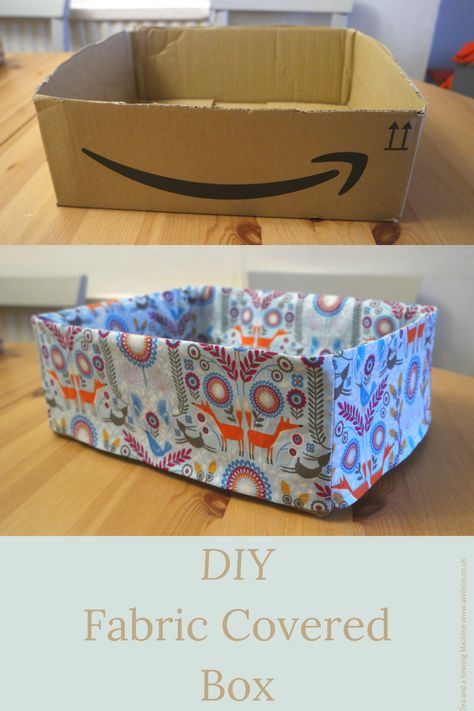 DIY Fabric Covered Box - Making Fabric Boxes, How To Cover A Box With Fabric, Cover A Box With Fabric, Fabric Boxes Diy, Fabric Box Pattern, Artisan Soap Packaging, Sewn Ornaments, Covering Boxes, Cardboard Box Diy