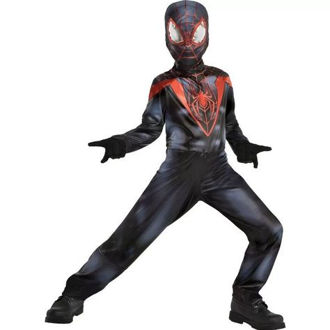 Marvel Miles Morales Spiderman Into The Spider Verse Kids Halloween Costume Small 4-6 Watch Them Enter The Spider-Verse As Miles Morales' Spider-Man! This Officially Licensed Marvel Costume Features A Printed Polyknit Jumpsuit With A Hot Stamped Spider Logo And A Printed Fabric Mask With Reflective Eyes. Kids' Miles Morales Spider-Man Costume Product Details: * Printed Polyknit Jumpsuit * Hot Stamped Spider Logo * Polyester * Printed Pullover Mask * Polyester * Officially Licensed Marvel Costume Marvel Miles Morales, Reflective Eyes, Spiderman Into The Spider Verse, Spider Man Costume, Spider Logo, Miles Morales Spider Man, Kids Halloween Costume, Marvel Costumes, Miles Morales Spiderman