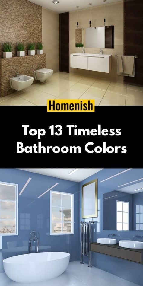 The great news is that the time of dull bathrooms is over, and that the options are now practically unlimited. Here is a set of ideas and color schemes to enrich any home – one bathroom at the time. Bathroom Tiles Color Combination, Bathroom Tiles Colour Combination, Tile Combinations Bathroom Color Schemes, Popular Bathroom Colors 2023, Popular Bathroom Colors 2024, Bathroom Paint Ideas Colour Schemes, Bathroom Color Schemes Blue, What Type Of Paint To Use In Bathroom, Paint Colors To Brighten A Small Bathroom