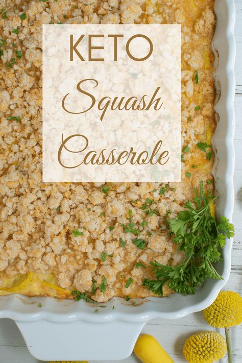 Keto squash casserole is a classic summer side dish made low-carb and guilt-free, even with a crunchy crumble topping! Low Carb Squash Casserole, Keto Squash Casserole, Almond Flour Crumble, Keto Squash, Smoked Vegetables, How To Cook Squash, Keto Veggies, Yellow Squash Casserole, Rotisserie Chicken Salad