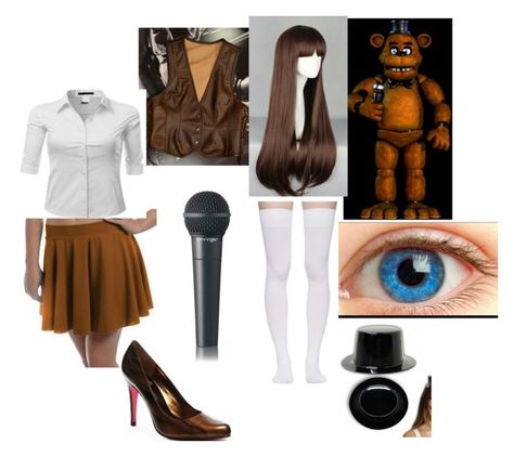 freddy fazbear outfit by zoeburton061 on Polyvore featuring polyvore fashion style Marieyat clothing Freddy Fazbear Outfit, Makeup Scary, Fnaf Cosplay, Closet Cosplay, Halloween Makeup Scary, Freddy Fazbear, Polyvore Outfits, Halloween Makeup, Polyvore Fashion