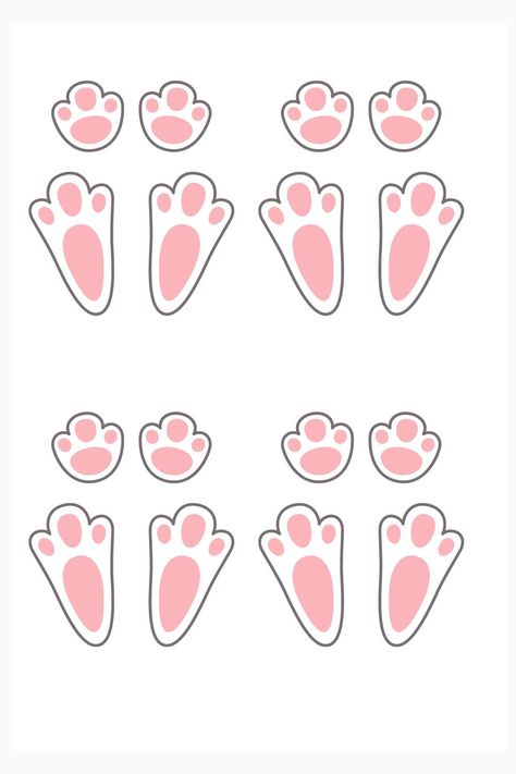 Free Printable Easter Bunny Footprints Bunny Footprint Template, Easter Bunny Paw Prints, Easter Bunny Feet Template Free Pattern, Bunny Paws Template, Easter Bunny Footprints Trail, Bunny Feet Template Printable, Bunny Feet Drawing, Bunny Feet Template, Bunny Footprint Art