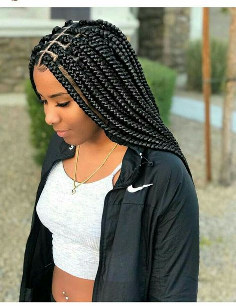 Big Box Braids, Short Box Braids, Box Braids Hairstyles For Black Women, Pelo Afro, Box Braids Styling, Girls Hairstyles Braids, Girls Braids, Braided Hairstyles For Black Women, Box Braids Hairstyles