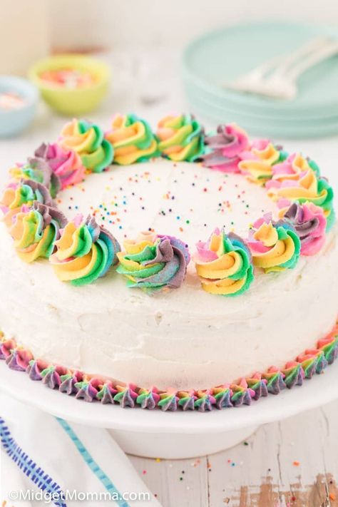 How to make Homemade Rainbow Cake Recipe Homemade Rainbow Cake, Diy Rainbow Cake, Rainbow Cake Recipe, Cake For Kids, Easy Cake Recipe, 12th Birthday Cake, Coco Melon, Colorful Cake, Disney Birthday Cakes