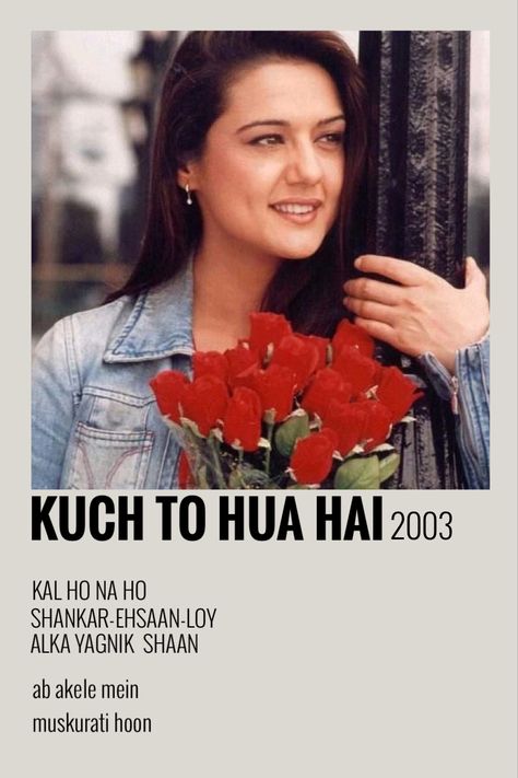 kuch to hua hai // song poster // kal ho na ho // bollywood poster Hindi Songs Poster, Bollywood Songs Poster, Kal Ho Na Ho Aesthetic, Vintage Bollywood Posters, Bollywood Stickers, Pretty Zinta, Bollywood Poster, Indian Songs, Bollywood Wallpaper