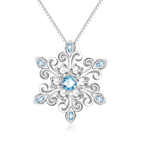 Pendants, 925 Sterling Silver Fleur De Lis Blue and White Snowflake Pendant Necklace-Gift for Her - C01883S44IM  #Necklaces #designer #womensfashion #Jewelry #Styles #Pendants قلادات متدلية, Blue Stone Necklace, Snowflake Necklace, Romantic Jewelry, Snowflake Pendant, Blue Topaz Necklace, Pendants Necklaces, Romantic Jewellery, Magical Jewelry