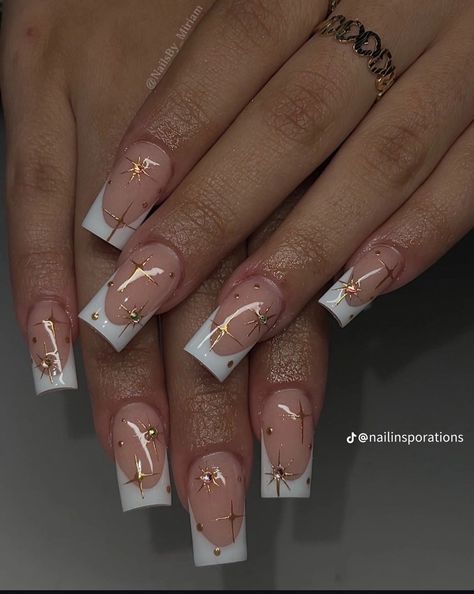 Hoco Nails, Girly Acrylic Nails, French Tip Acrylic Nails, Simple Acrylic Nails, French Acrylic Nails, Long Acrylic, Acrylic Nails Coffin Short, Short Acrylic Nails Designs, Square Acrylic Nails