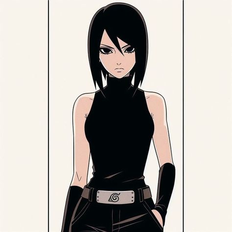 Naruto Oc Characters Uchiha, Naruto Girl Character, Uchiha Oc Girl, Naruto Girl Oc, Boruto Oc Girl, Naruto Oc Outfit, Urban Fantasy Inspiration, Naruto Outfits, Ninja Outfit