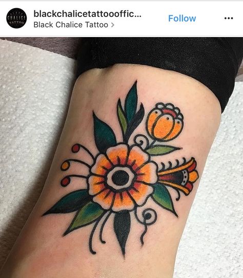 Traditional Pinwheel Flower Tattoo, Vine Tattoo Filler, Small Traditional Flower Tattoo, Traditional Vine Tattoo, Flower Filler Tattoo, American Traditional Flowers, American Traditional Flower Tattoo, Traditional Tattoo Elbow, Traditional Tattoo Filler