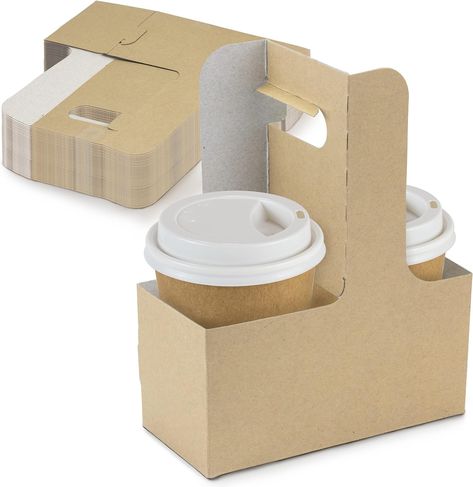 Wholesale Kraft Paperboard 2 Cup Drink Carrier with Handle - Foldable, Portable, Holds 12-30 oz Cups, Suitable for Hot/Cold Drinks Order From https://www.alppm.com/product/kraft-paperboard-2-cup-drink-carrier Coffee Shop Supplies, Cup Carrier, To Go Coffee, Car Food, To Go Coffee Cups, Drink Carrier, Coffee Holder, Coffee Cup Holder, Movie Snacks