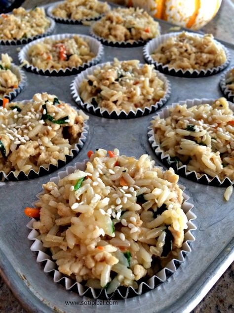 Chicken Fried Rice Cups Chicken Rice Cups, Rice Cups, Breakfast Fried Rice, Quick Meals To Make, Kid Foods, Easy Rice, Easy Rice Recipes, Skillet Dinners, Asian Snacks