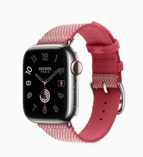 Buy Apple Watch Hermès Series 9 GPS + Cellular, 41-mm Silver Stainless Steel Case with Framboise/Écru Toile H Single Tour - Apple (AU) Apple Watch Style, Mac Ipad, New Apple Watch, Iphone Watch, Buy Apple, Buy Watches, Apple Store, Pinterest Board, Apple Watch Series