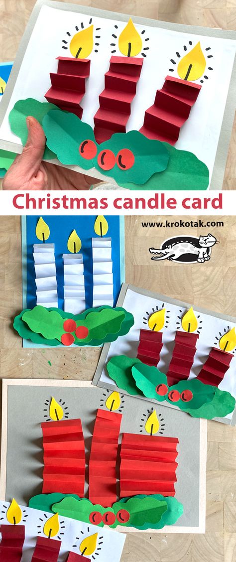 children activities, more than 2000 coloring pages Paper Candle Craft, Christmas Candle Crafts, Kids Candles, Christmas Art Projects, Winter Holiday Crafts, Children Activities, School Craft, Candle Cards, Christmas School