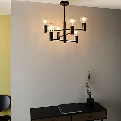 Studio Ceiling, Flush Chandelier, Minimalist Chandelier, Black Ceiling Lighting, Black Industrial, Black Ceiling, Semi Flush Lighting, Semi Flush Ceiling Lights, Richmond Interiors