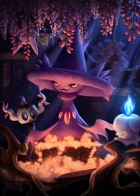 Mismagius Pokemon, Pokemon Halloween, Ghost Pokemon, Pokemon Regions, Halloween Inspo, Creative Artwork, My Pokemon, Cute Poster, Pokemon Trainer