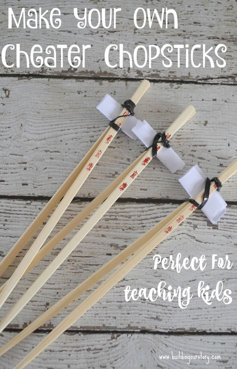 DIY cheater chopsticks for kids, chopsticks for kids, DIY chopsticks for kids… Chopstick Activities For Preschool, Diy Chopsticks, Take Out At Home, Multicultural Crafts, Kids Chopsticks, Asian Food Recipes, Kids Olympics, World Thinking Day, Food At Home