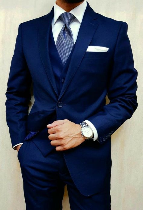 Three piece suit - men Prom Suit For Guys, Grey And Navy Blue Suit, Navy Blue Prom Suits, Blue Prom Suits For Guys, Dark Navy Blue Suit, Navy Blue Suit Men, Three Piece Suit Mens, Blue Prom Suit, Navy Blue Suits