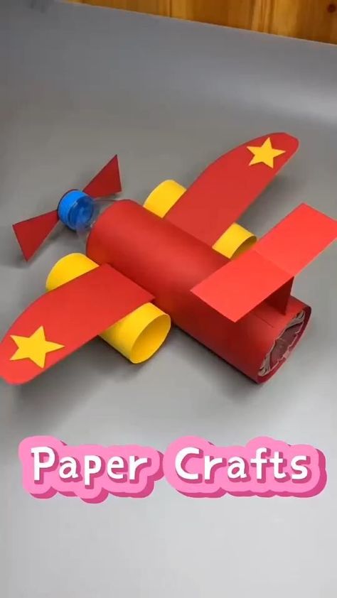 Air Plane Paper, Plane Paper Craft, Plane Paper, Plane Crafts, Thanksgiving Crafts For Toddlers, Paper Craft For Kids, Airplane Crafts, Recycled Crafts Kids, Kraf Kertas