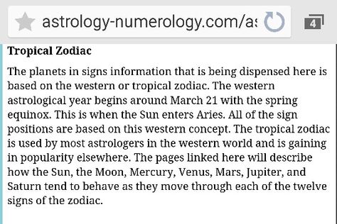 Tropical Zodiac < http://astrology-numerology.com/astrology_signs.html  > Tropical Zodiac, Astrology Numerology, Spring Equinox, Astrology Zodiac, Astrology Signs, Astrology, Signs