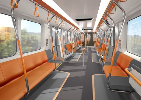 Train Design Concept, Subway Train Interior, Bus Interior Design, Tram Interior, Concept Bus, Train Interior, Metro Train, Future Technology Concept, Bus Design