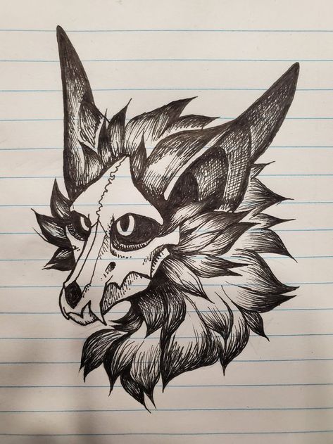 Scp 1471, Winged Wolf, Skull Animal, Skull Dog, Dog Skull, Creepy Animals, Canine Drawing, Wolf Skull, Horror Drawing