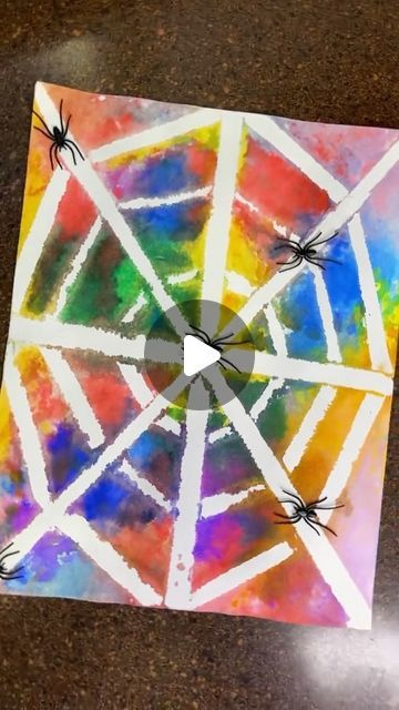 Kidscraftbarn on Instagram: "Tape resist spider webs 🕸️🕷️ Follow along for more #halloweencrafts ! 

#easycrafts #craftsforkids #craftsforadults #halloweenartsandcrafts" Spider Art Activities, Insects And Spiders Toddler Theme, Spider Web Activity, Spiderweb Art Preschool, Spider Web Suncatcher Craft, Sticky Spider Web Activity, Web Activity, Suncatcher Craft, Halloween Arts And Crafts