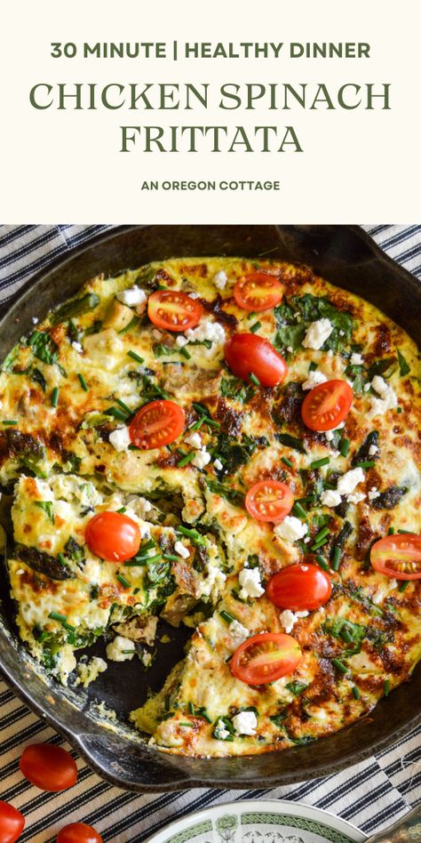 Delicious and healthy chicken spinach frittata with feta is a one-dish dinner that is ready in just 30 minutes, making it the perfect weeknight solution. Spinach Artichoke Frittata, Chicken Oreganata Recipe, Chicken Frittata, Fritata Recipe, Spinach Frittata Recipes, Lunch Stuff, Spinach Frittata, Creamy Feta, Chicken Tender