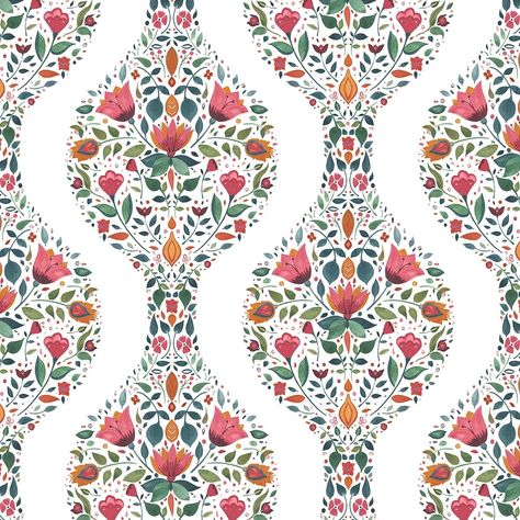 Watercolor Flowers Pattern, Ogee Pattern, Drops Patterns, Wallpaper Pattern, Smooth Walls, Wallpaper Calculator, Pattern Matching, Burke Decor, Rug Sale