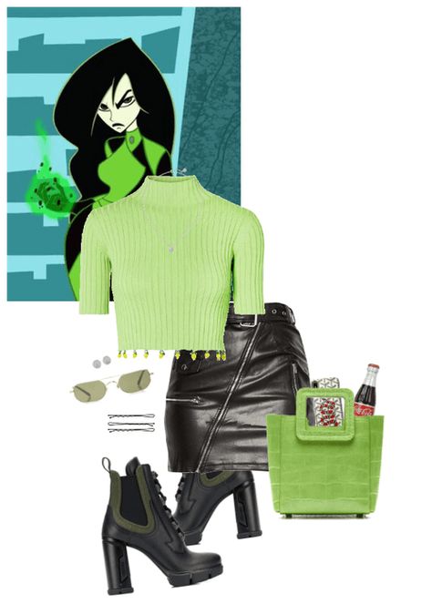 Shego Halloween Outfit | ShopLook Shego Outfit Ideas, Shego Outfits, Shego And Kim Possible Costume, Shego Aesthetic Outfit, Kim Possible And Shego Costume, Shego Halloween, Shego Kim Possible Costume, Diy Shego Costume, Shego Inspired Outfits