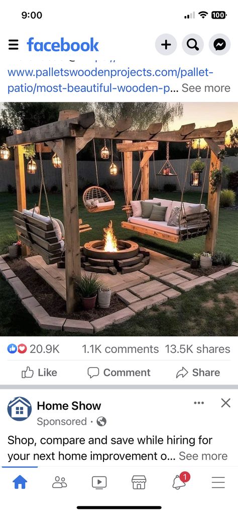 Fire Pit Pergola, Backyard Sitting Areas, Outdoor Fire Pit Area, Sunken Fire Pits, Fire Pit Seating Area, Fire Pit Swings, Rustic Fire Pits, Backyard Seating Area, Backyard Swings